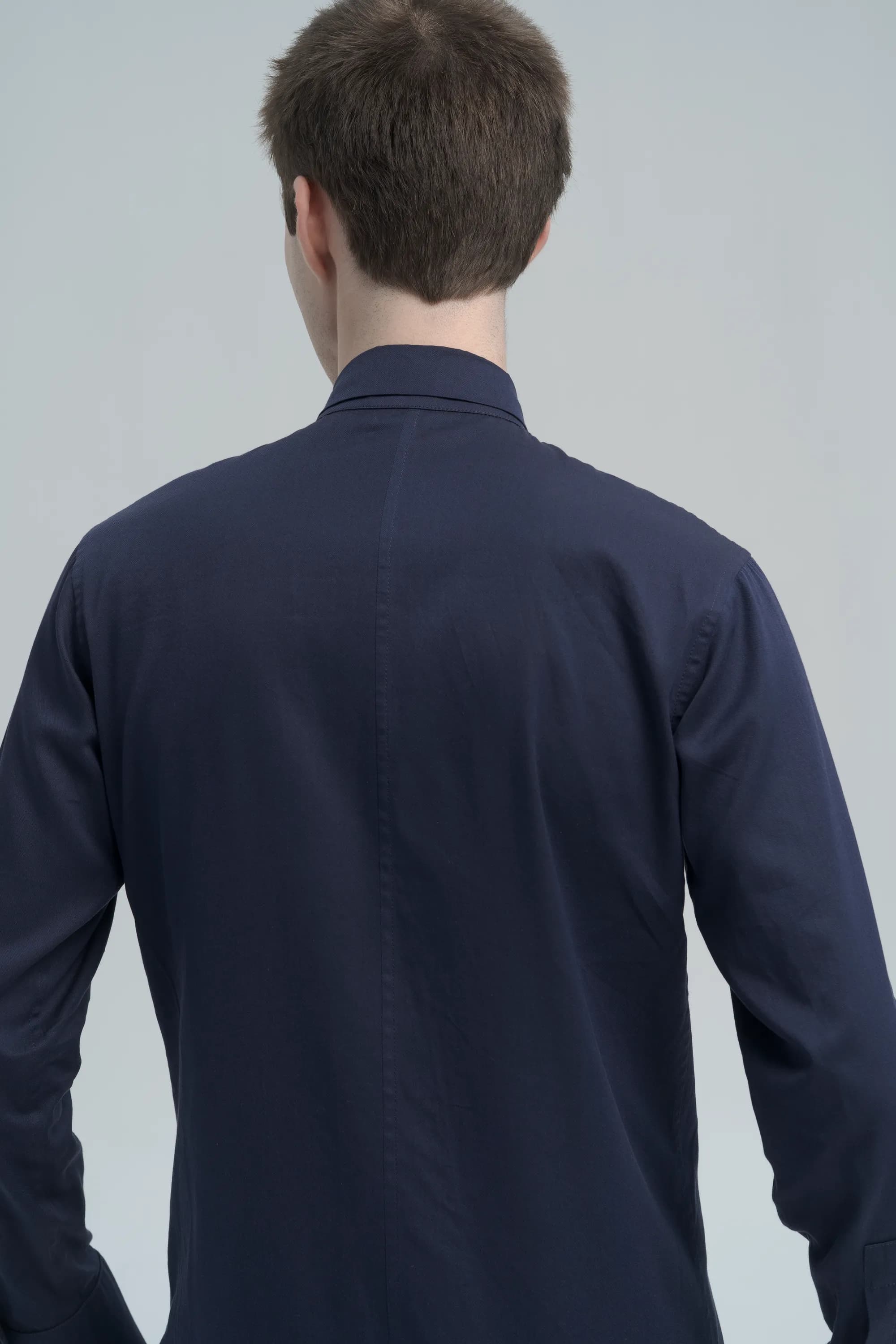 Сорочка с высоким горлом синяя - view 2